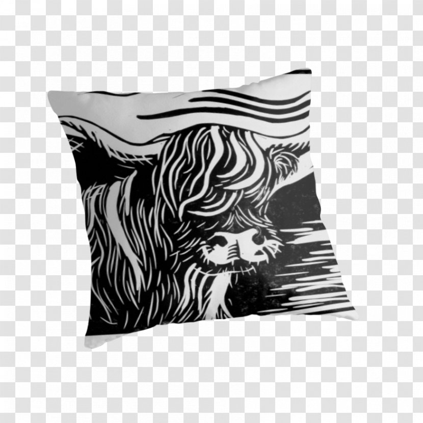 Throw Pillows Cushion Couch White - Printing - Highland Cow Transparent PNG