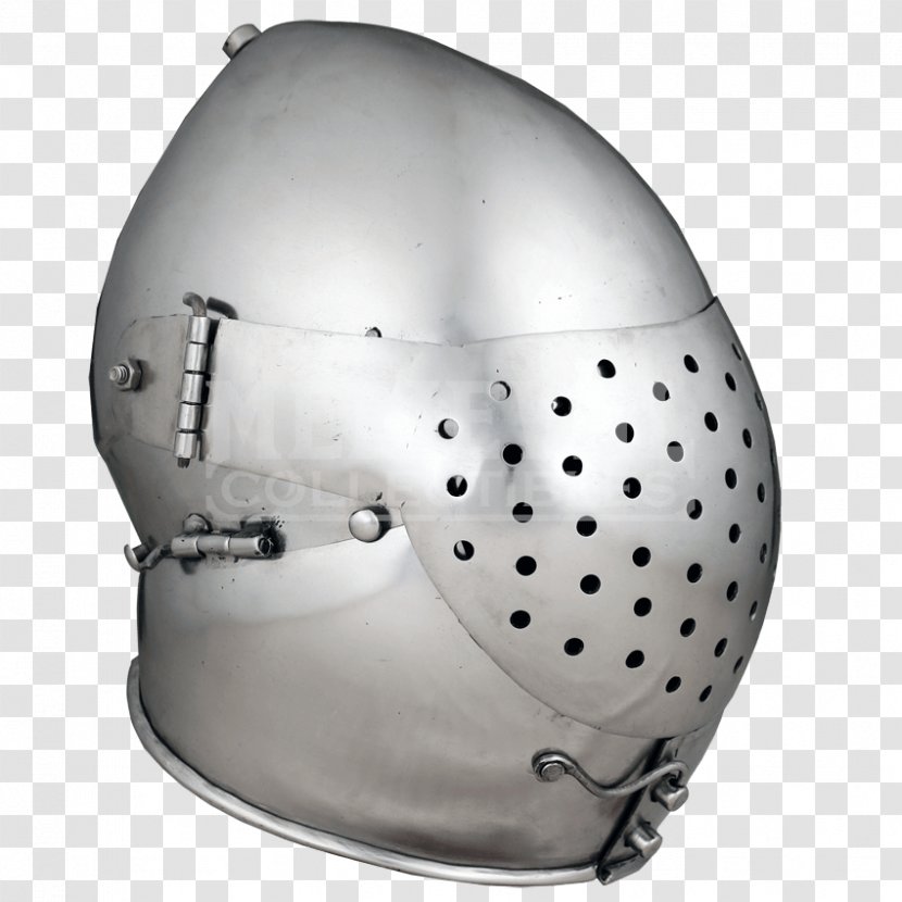 Middle Ages Bascinet Close Helmet Knight - Great Helm Transparent PNG