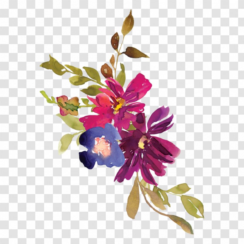 Watercolor Flower Wreath - Cut Flowers - Blossom Wildflower Transparent PNG