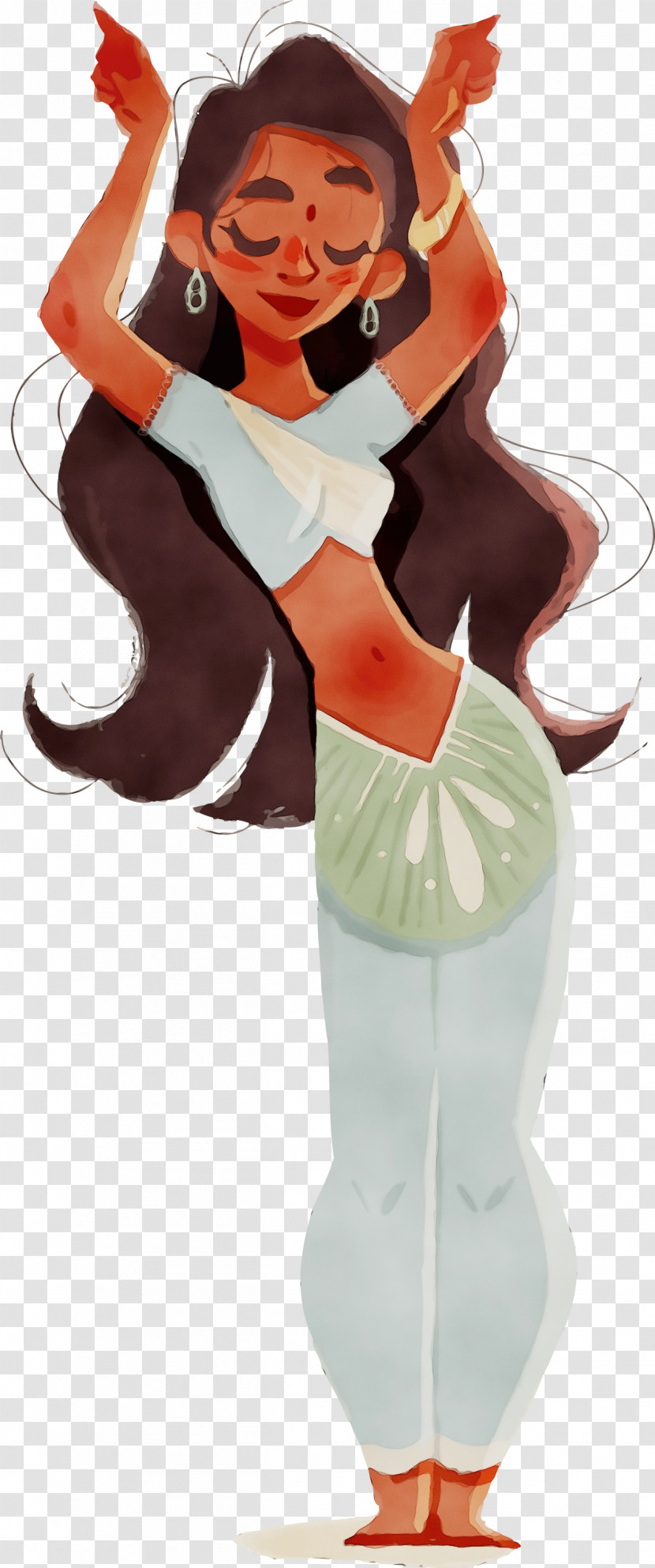Cartoon Brown Hair Tail Style Transparent PNG