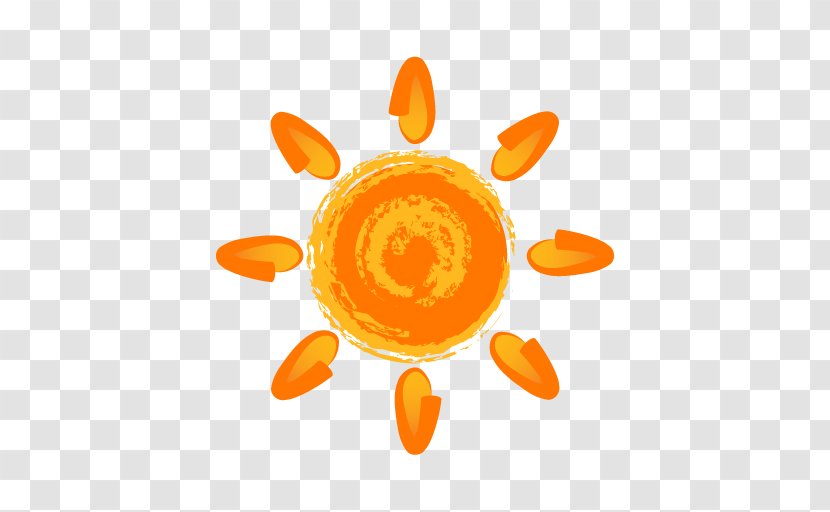 Painting Sun Icon - Hand Painted Orange Transparent PNG