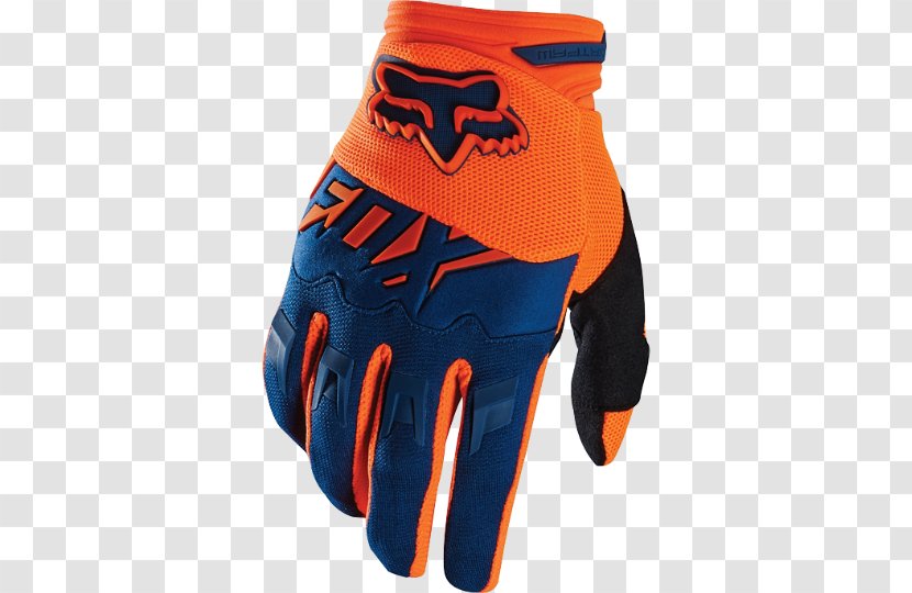 Fox Racing Glove Motorcycle Clothing Motocross - Electric Blue Transparent PNG