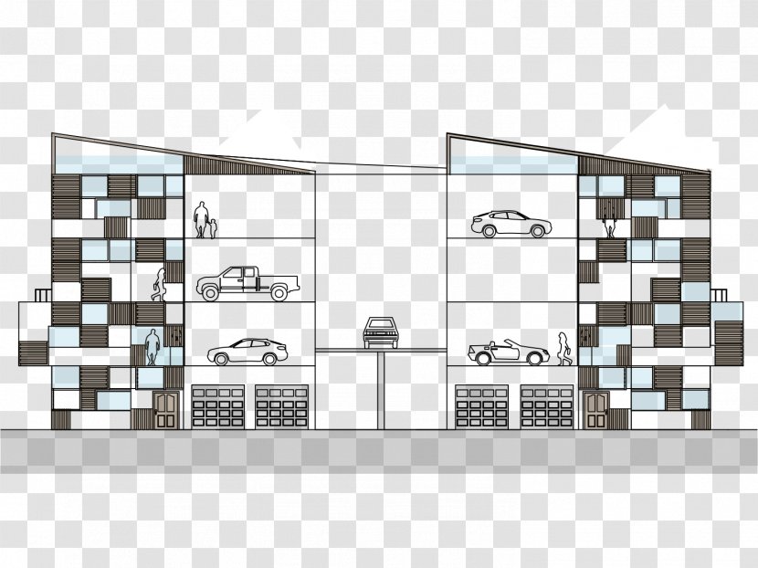Car Park Floor Plan Elevator Building - Architecture Transparent PNG