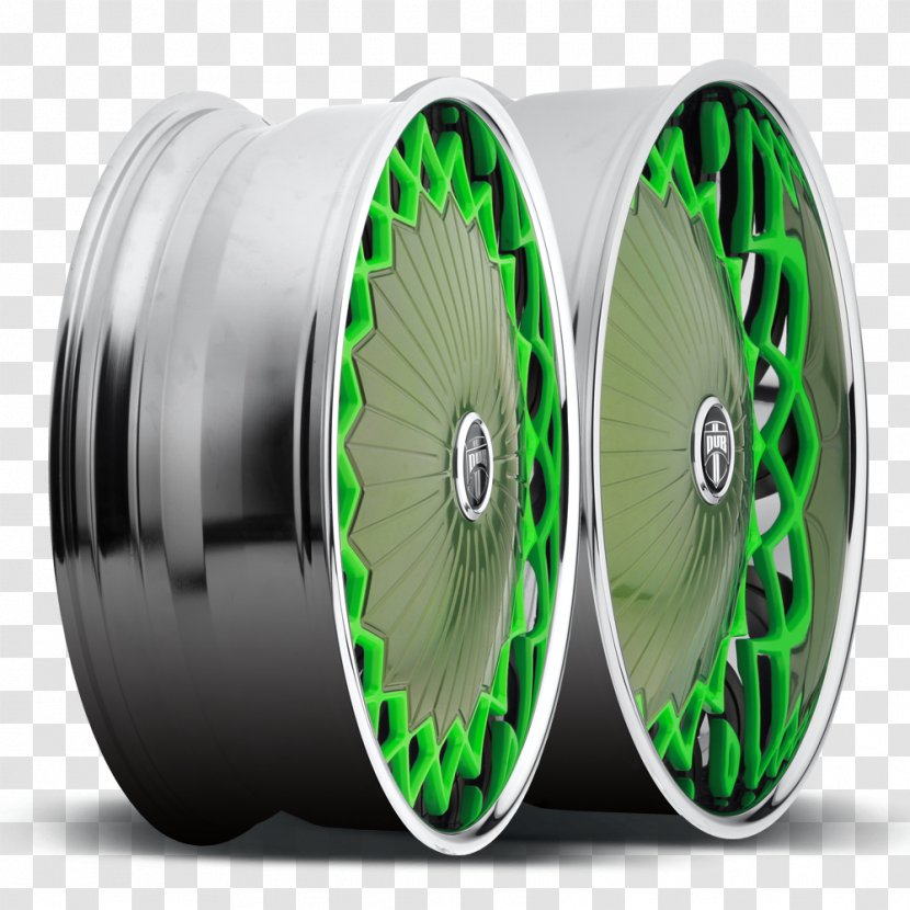 Alloy Wheel Spinner Custom Rim - Green Transparent PNG