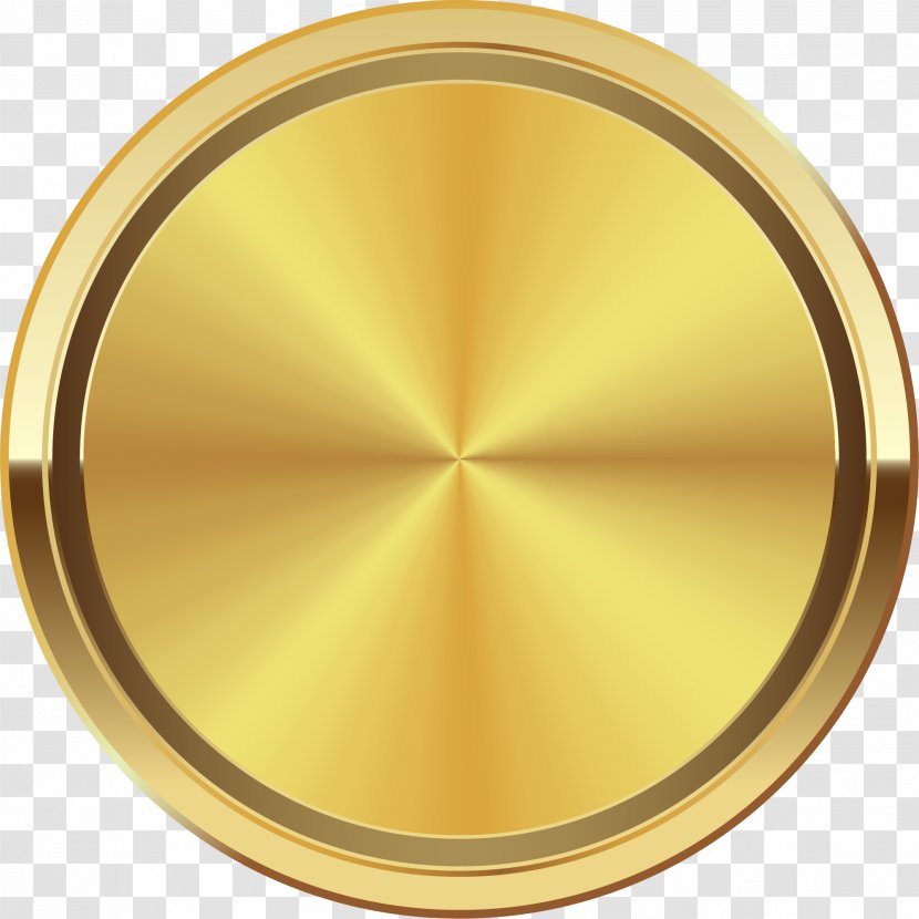 Circle Gold Disk Clip Art - Hand Painted Golden Card Transparent PNG