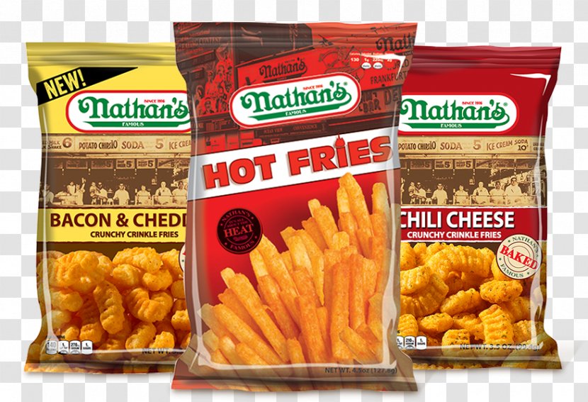French Fries Bacon Vegetarian Cuisine Hot Dog Potato Chip - Junk Food - Nathan's Eating Contest Transparent PNG