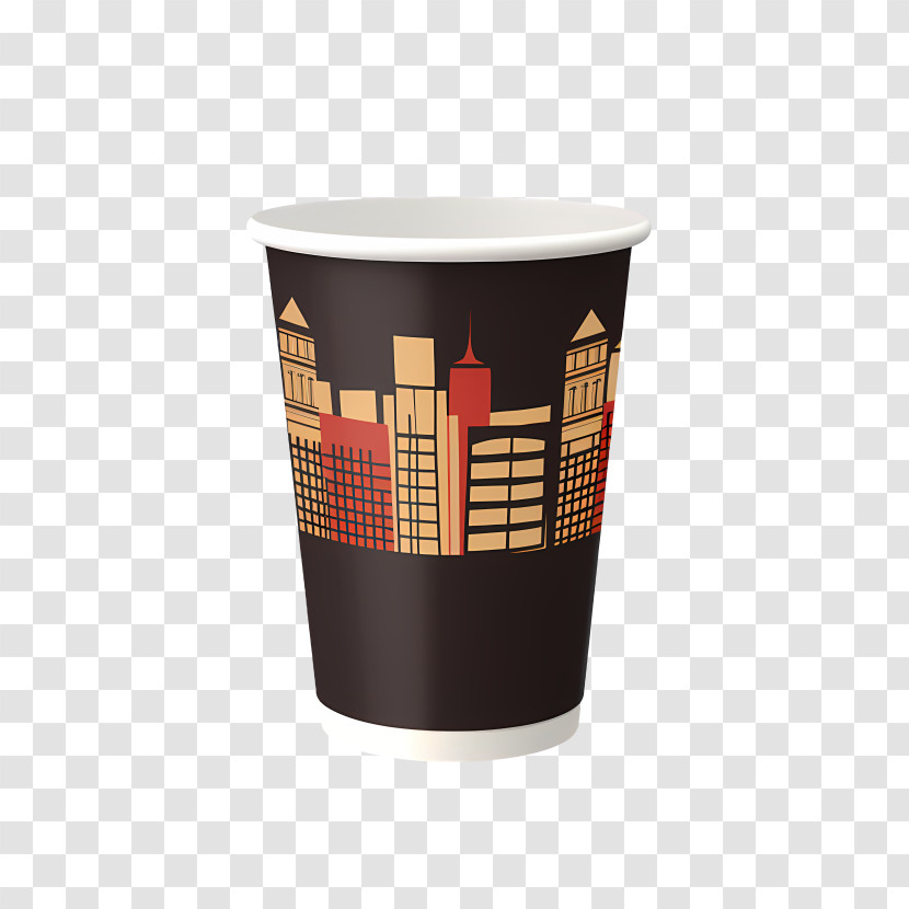 Paper Cup Mockup - Paper Cup With City Skyline Design Transparent PNG