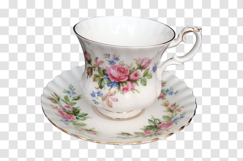 Coffee Cup Tea Saucer Latte - Drinkware - Flower Garland Transparent PNG