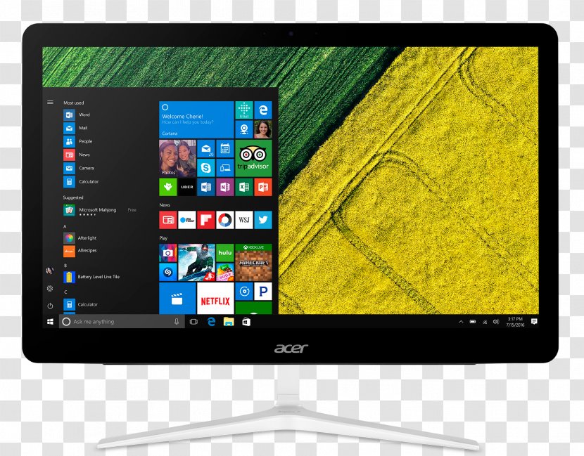 Laptop Dell Acer Aspire All-in-one - Touchscreen Transparent PNG