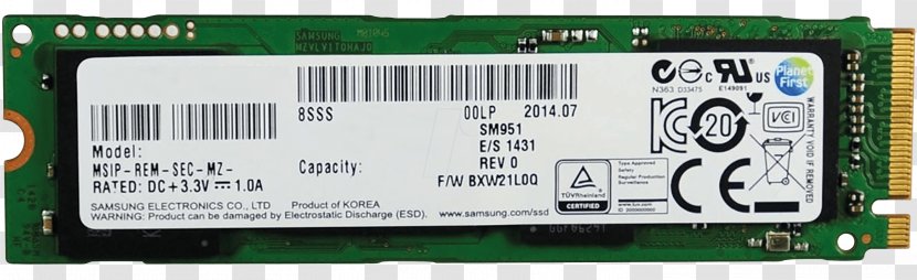 Hewlett-Packard Intel Samsung SM951 M.2 PCI Express 3.0 SSD - Network Interface Controller - Hewlett-packard Transparent PNG