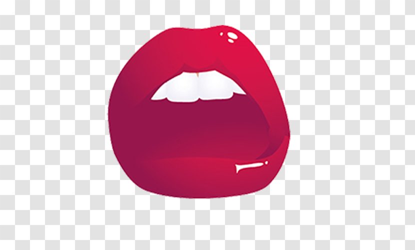Lip Tooth Mouth - Cartoon - Crimson Lips Transparent PNG