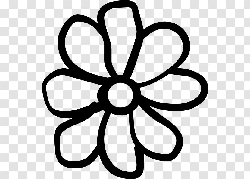Clip Art Openclipart Flower Image Free Content - Black And White Transparent PNG