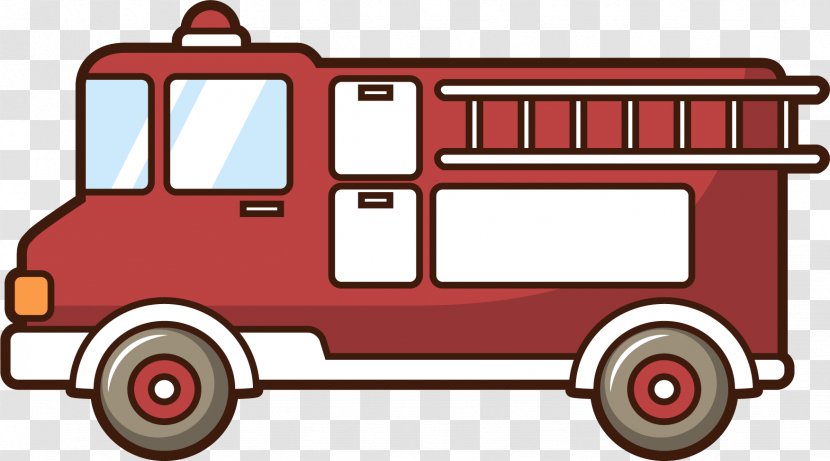 Car Motor Vehicle Fire Engine Firefighter Drawing - Red Transparent PNG