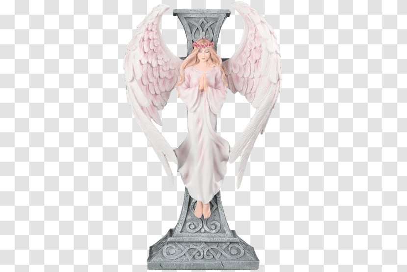 Statue Figurine Angel M Christian Cross P!nk - Prayer Transparent PNG