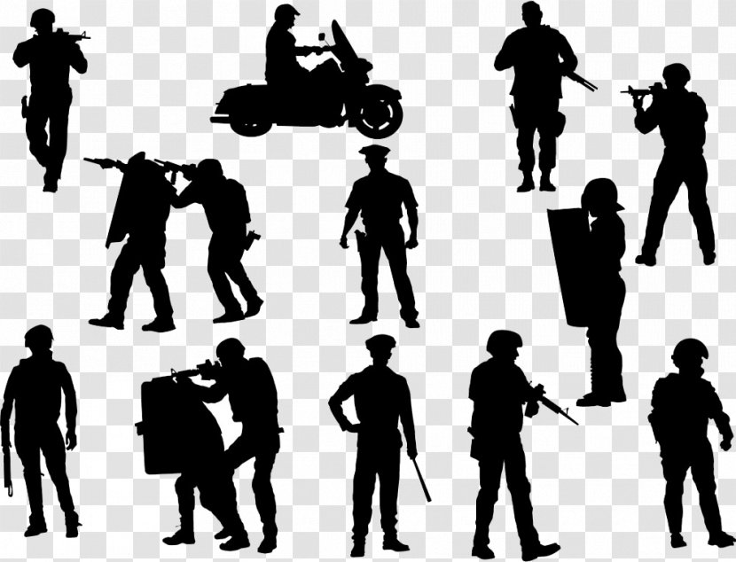 Police Officer Silhouette Illustration - Motorcycle Soldiers Buckle Creative HD Free Transparent PNG