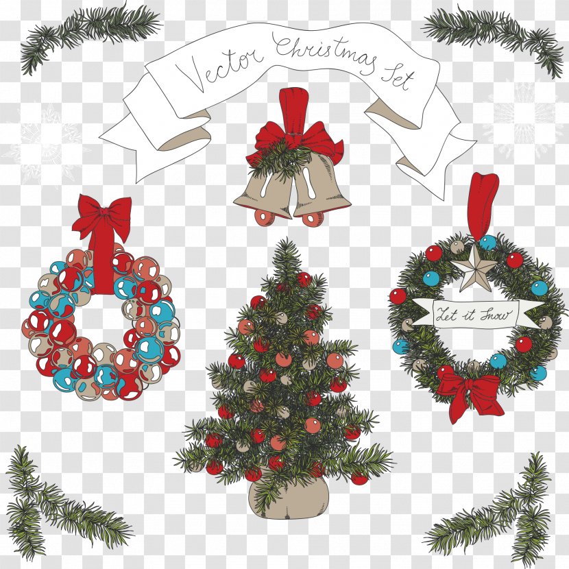 Santa Claus Christmas Tree Illustration - Bell - Bells And Transparent PNG