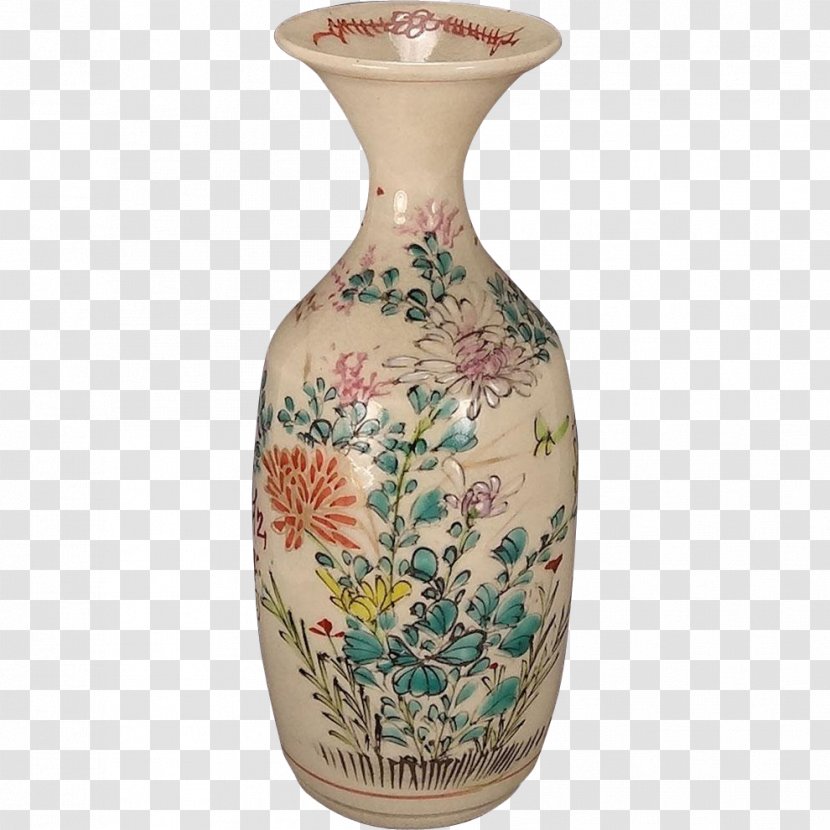 Vase Satsuma Ware Kyō Japan Porcelain - Flower Bouquet Transparent PNG