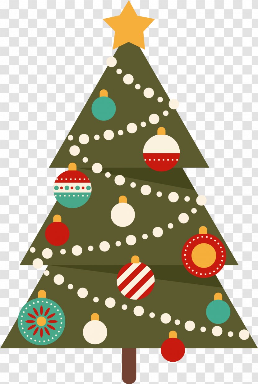Christmas Tree Ded Moroz - Cone - Flat Transparent PNG