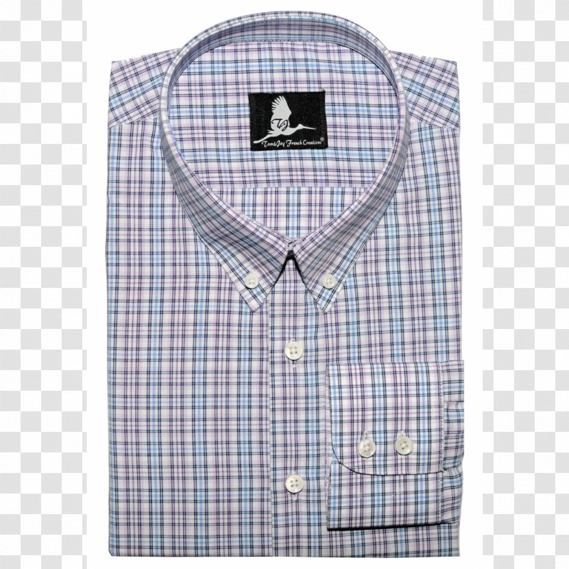 Dress Shirt Collar Sleeve Button - Full Plaid - Blue Transparent PNG