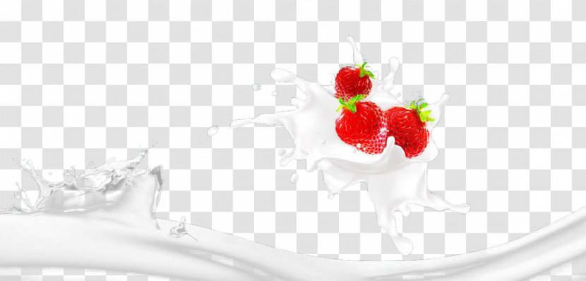 Strawberry Milk Splash Wallpaper Transparent PNG