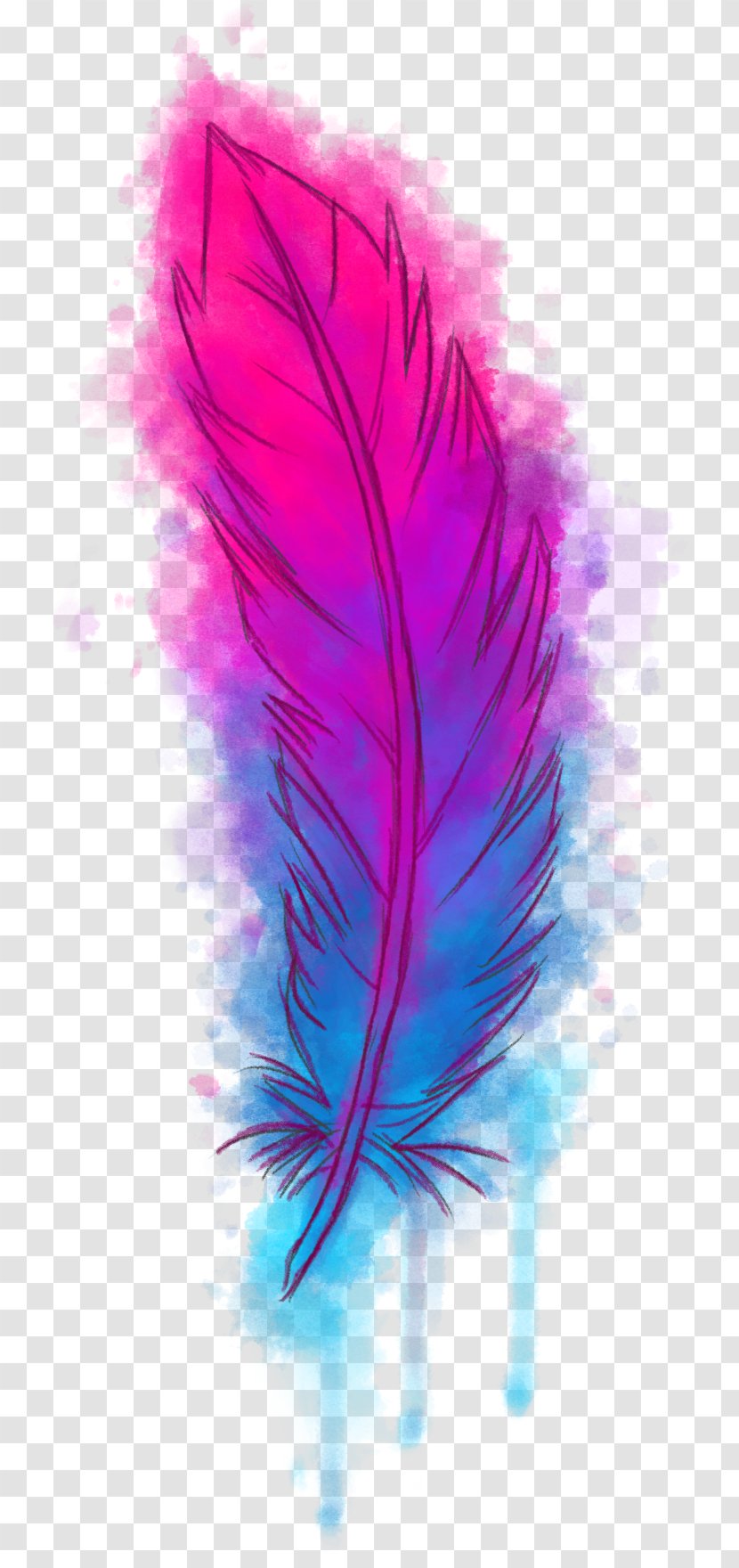 Feather Drawing Sticker Watercolor Painting - Pastel - Watercolour Transparent Transparent PNG