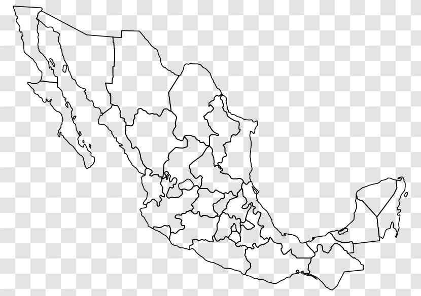 Mexico–United States Border Blank Map Baja California - Black And White - United Transparent PNG