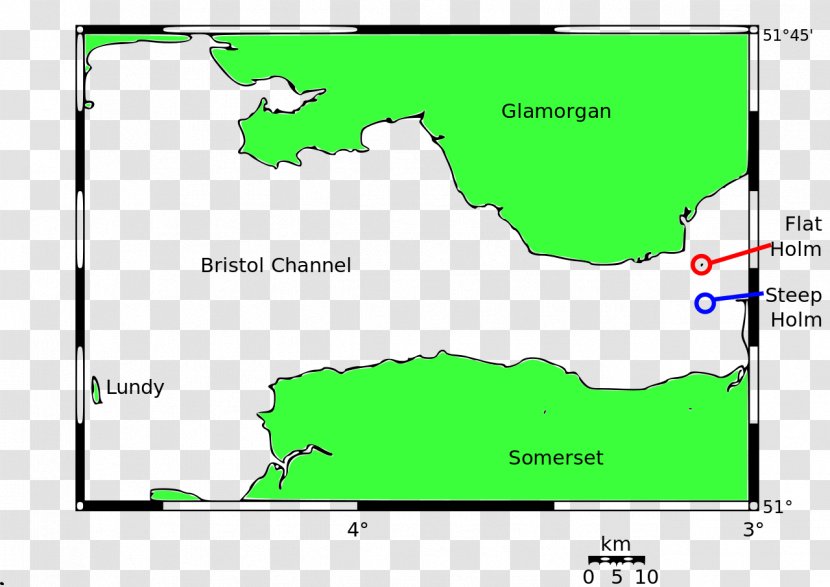 Steep Holm Flat Map Lavernock Point Island - Location - Main And Collateral Channels Transparent PNG