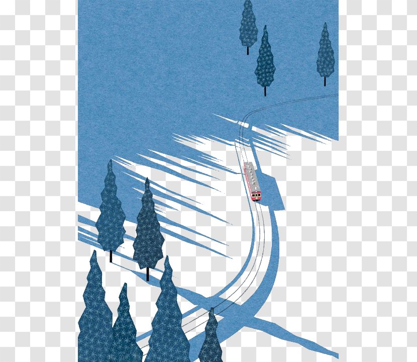 Illustrator Work Of Art Printmaking Illustration - Snow Bus Transparent PNG