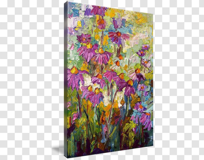 Floral Design Oil Painting Modern Art - Flowering Plant - Watercolor Purple Transparent PNG