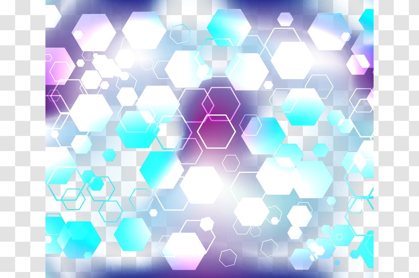Hexagon Euclidean Vector Blue - Shape - Floating Halo Transparent PNG