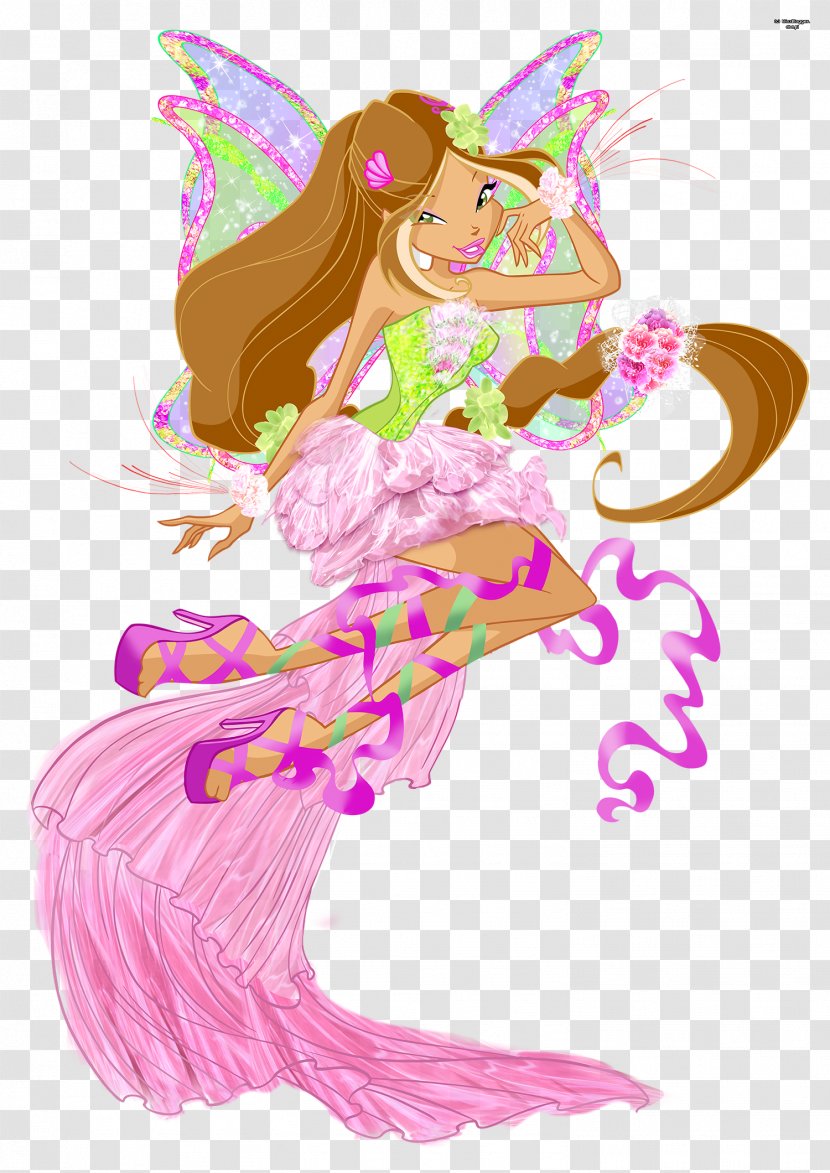 Flora Roxy Bloom Sirenix Fairy - Watercolor Transparent PNG