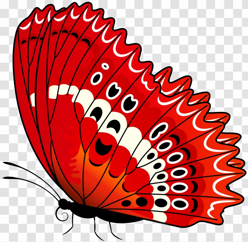 Butterfly Insect Clip Art - Petal - Red Transparent PNG