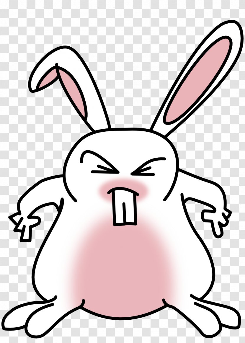 Easter Bunny Rabbit Free Content Clip Art - Black And White - Clipart Transparent PNG