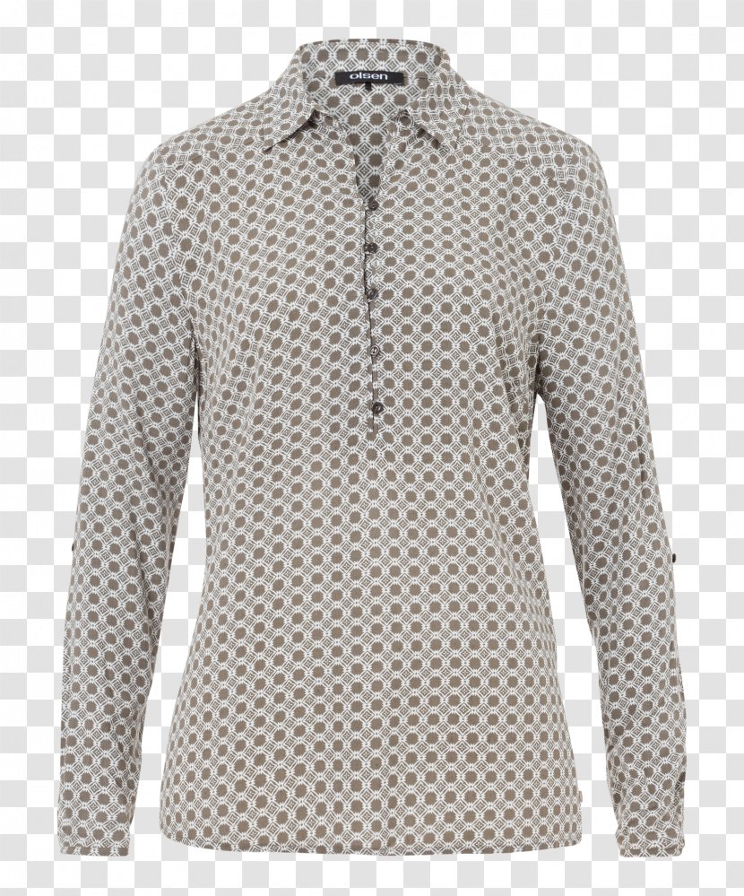 Polka Dot Blouse Long-sleeved T-shirt - Patterned Button Up Shirts Transparent PNG