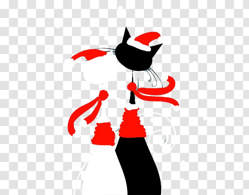 Cat Santa Claus Kitten Christmas - Greeting Card - Winter Snow Lovers Transparent PNG