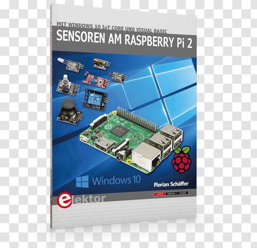 Sensoren Aan De Raspberry Pi 2: Met Windows 10 IoT Core En Visual Basic Microcontroller Electronics Elektor - Author - Book Transparent PNG