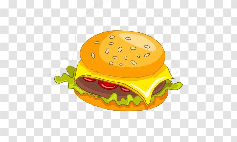 Hamburger Cheeseburger Fast Food Cartoon - Veggie Burger - Crab Fort Transparent PNG