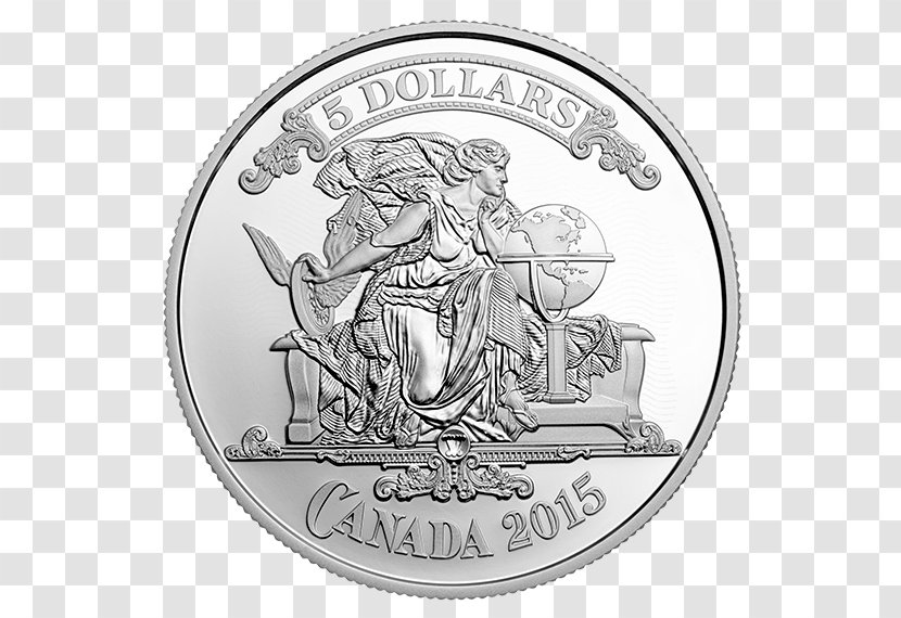 Coin Canada Silver Banknote - Black And White - Bank Note Transparent PNG