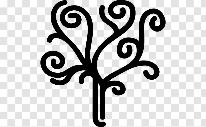Spiral Tree Shape - Black And White Transparent PNG