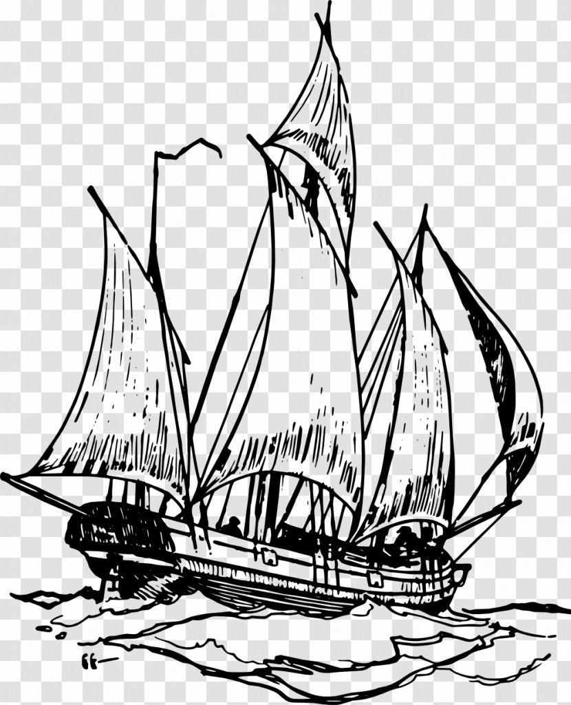 Sailing Ship Boat Clip Art - Lugger - Ships And Yacht Transparent PNG