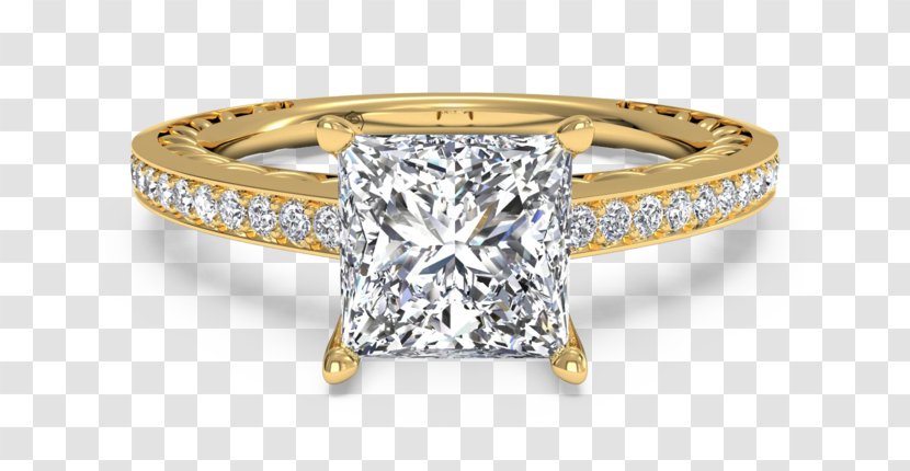 Princess Cut Diamond Engagement Ring - Fashion Accessory - Gold Bracelet Transparent PNG