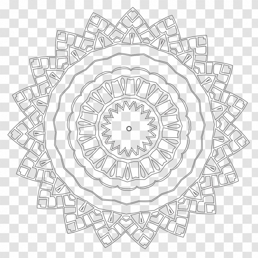 Coloring Book Mandala Line Art - A Variety Of Floral Patterns Transparent PNG