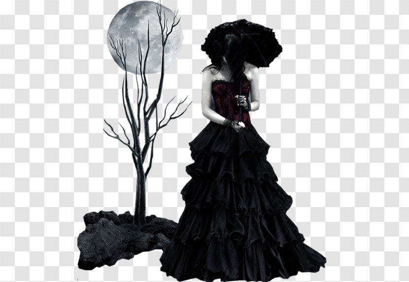 Gothic Art Fantasy Woman - Black - Oriental Transparent PNG
