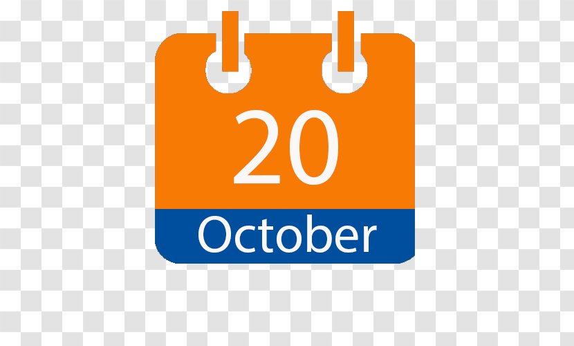 Calendar Blue Clip Art Orange - Signage - Icon October Transparent PNG