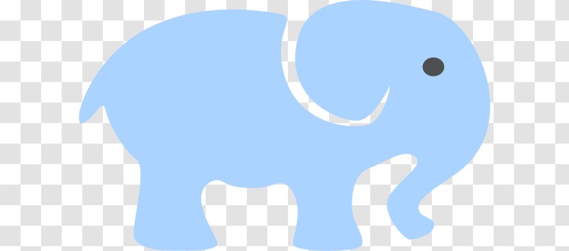 Blue African Elephant Indian Clip Art - Light - Outlines Transparent PNG
