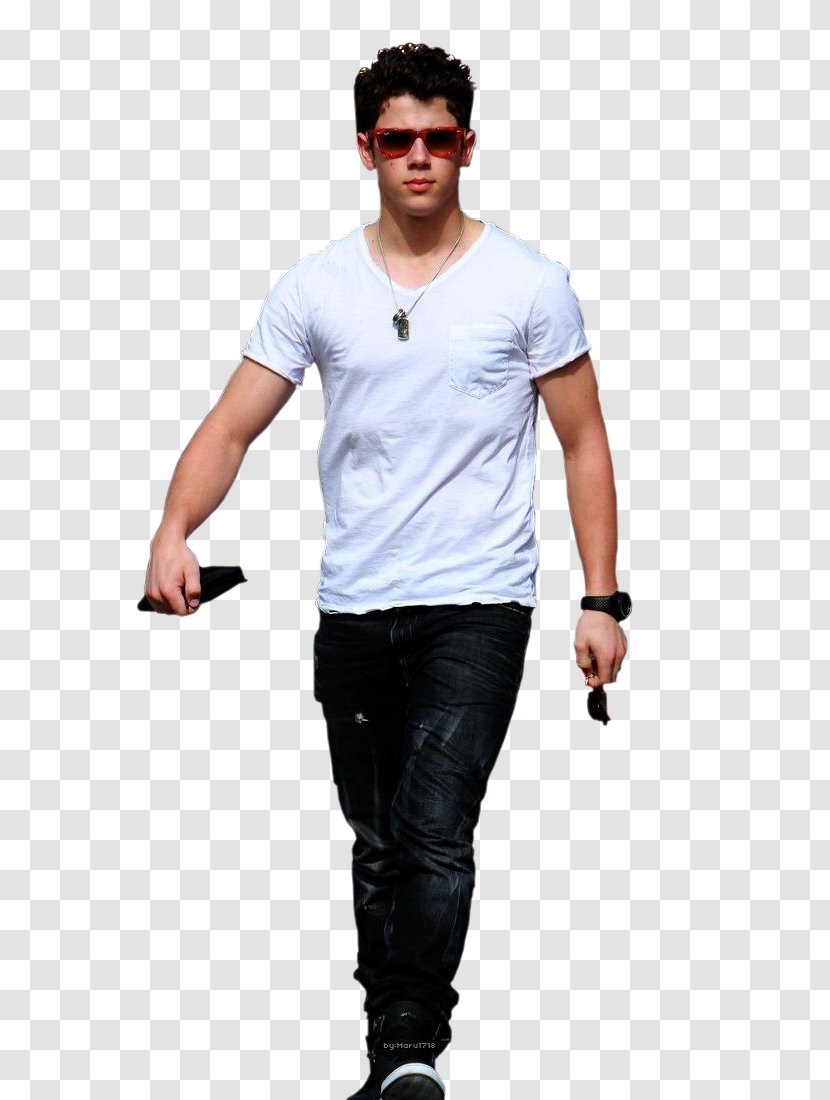 Nick Jonas T-shirt Jeans Denim Sleeve - Shoulder Transparent PNG