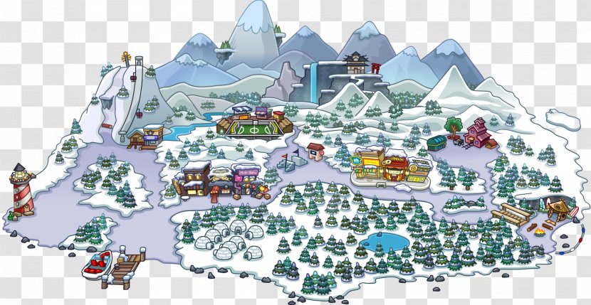 Club Penguin Island Map Wiki - Hike Transparent PNG