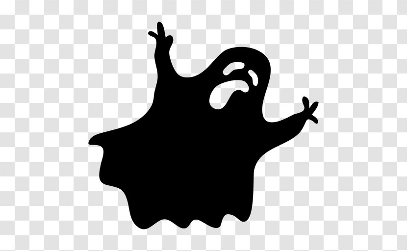 Silhouette Ghost - Black And White Transparent PNG