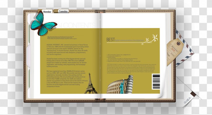 Bookmark Template - Desktop Environment - Free Travel Diary Pull Material Transparent PNG