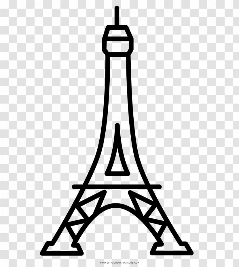 Eiffel Tower Drawing Coloring Book - Black Transparent PNG